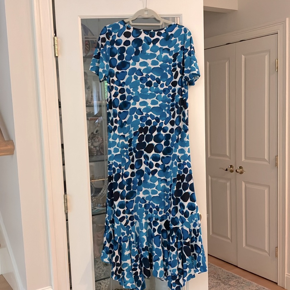 Simply Aster Blue Patterned Women's Dress